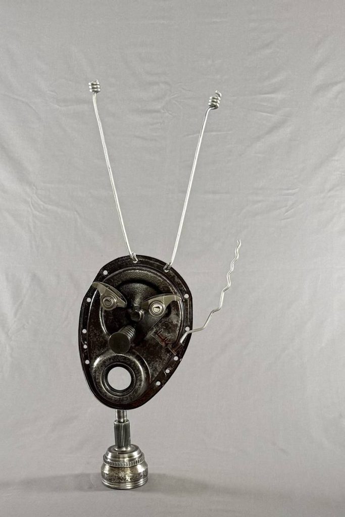 Angry Martian — a trophy welded from reclaimed automotive parts